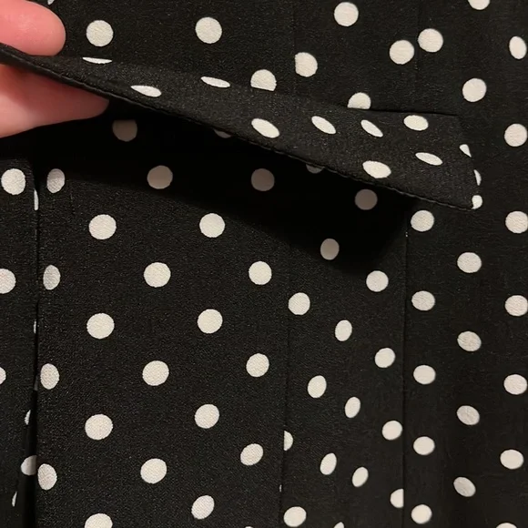 Kasper - Vintage 90’s Black & White Polka Dot Blazer Jacket - Picture 4 of 12